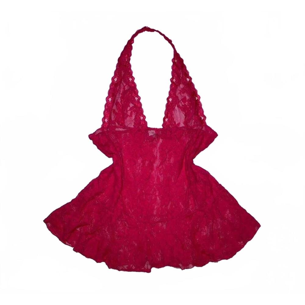 Y2K Hot pink victoria secret babydoll halter top